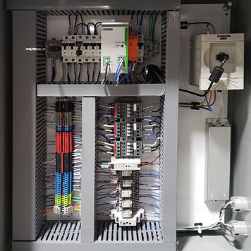 Electrical panel on an Arcast Melt Spinner