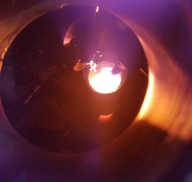 Arcast continuous casting furnace in action